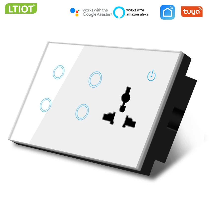 Custom Lonten TUYA with Alexa UM Type Wifi Socket Plug Universal Wifi Smart Socket Manufacturer