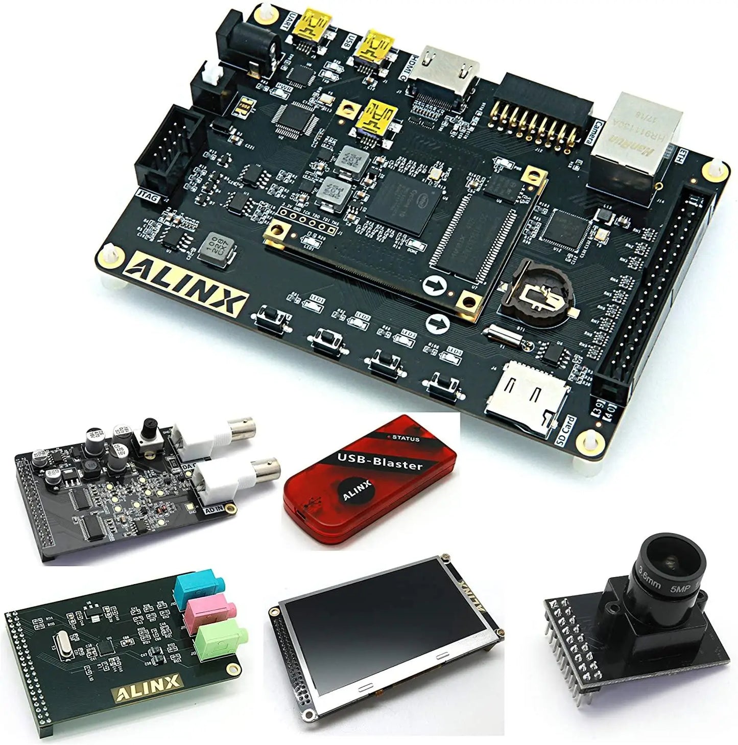 Custom AX1006 Brand Intel ALTERA FPGA Development Board Cyclone 10 10CL006  Gigabit Ethernet  CMOS Camera Interface  Custom PCB Manufacturer