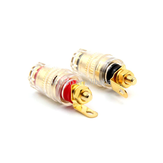 Custom Custom 2PCS Speaker Terminal Binding Post Transparent Power Amplifier Speaker 4mm Banana Plug Socket Pure Copper Gold Plating Manufacturer