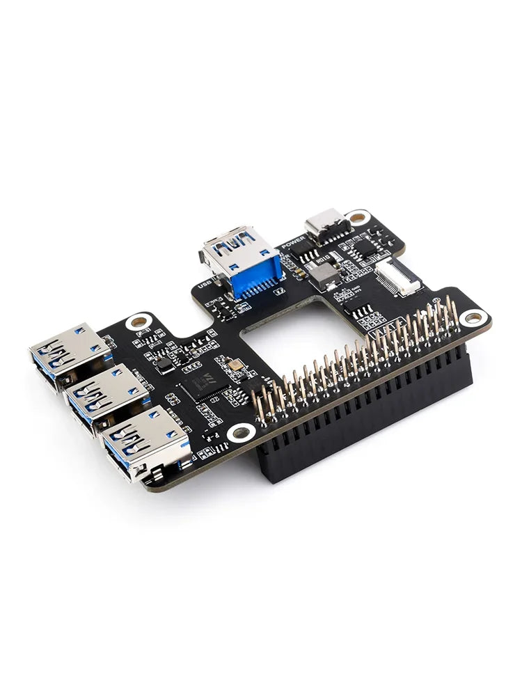 Raspberry Pi 5 PCIe 4-Port USB 3.0 Expansion HAT - High-Speed USB Hub Board for Pi 5