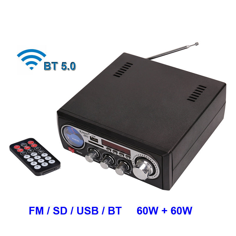 2*60W FM Radio Mp3 Player Audio Power Amplifier HiFi Equalizer Car Home Theater Music AMP Mp3 Decoder pcb assembly