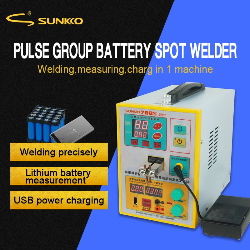 Custom 788S 110V/220V 2.8KW 3 in 1 Battery Spot Welding Charging Test Combination Machine 18650 Lithium Battery Handheld Small B Manufacturer