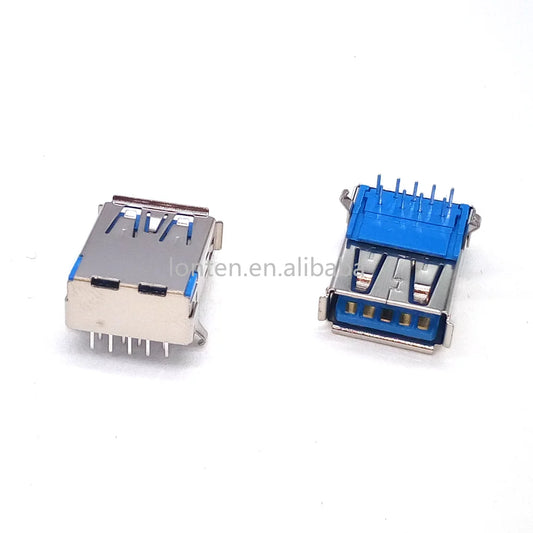 Custom 20Pcs USB 3.0 Type-A Female 9 Pin DIP Socket Connector Manufacturer