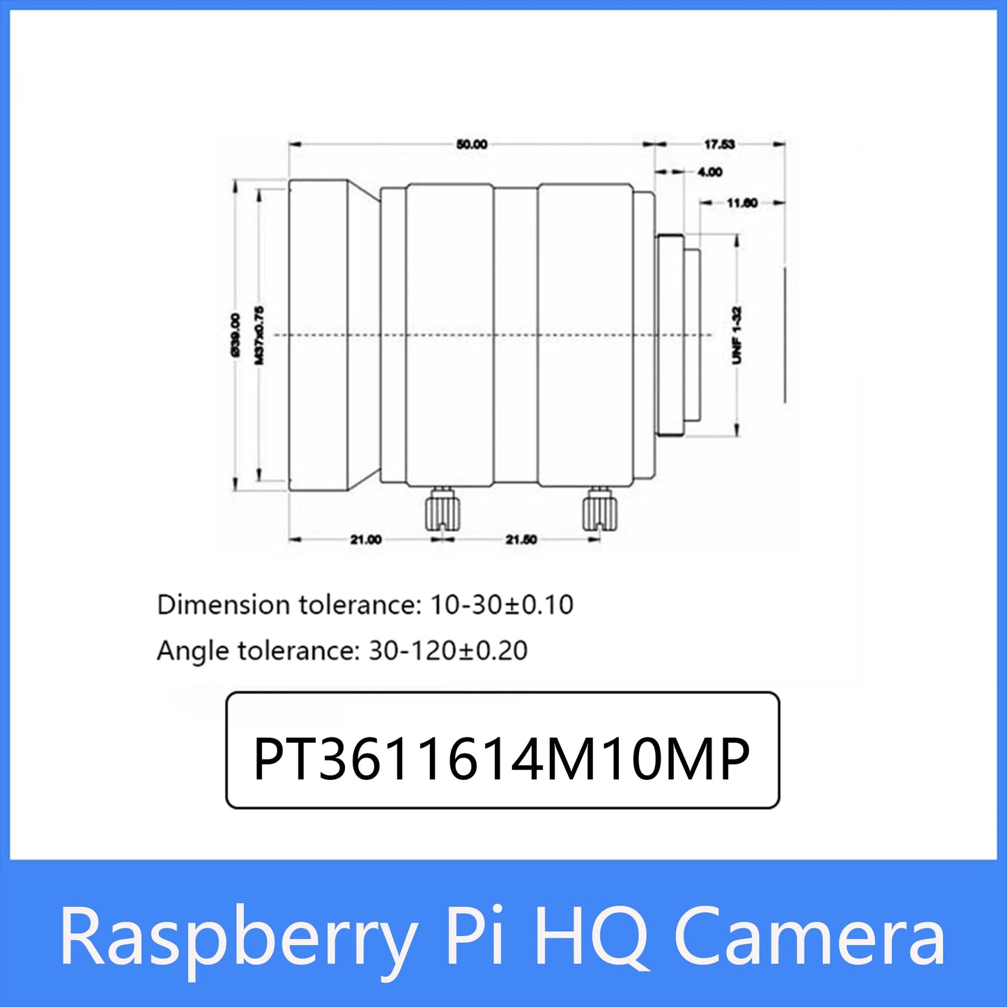 Custom Raspberry Pi HQ Camera Official product 16mm Telephoto Lens 10MP high-resolution Sony IMX477 sensor  for 4b/3b+ Manufacturer