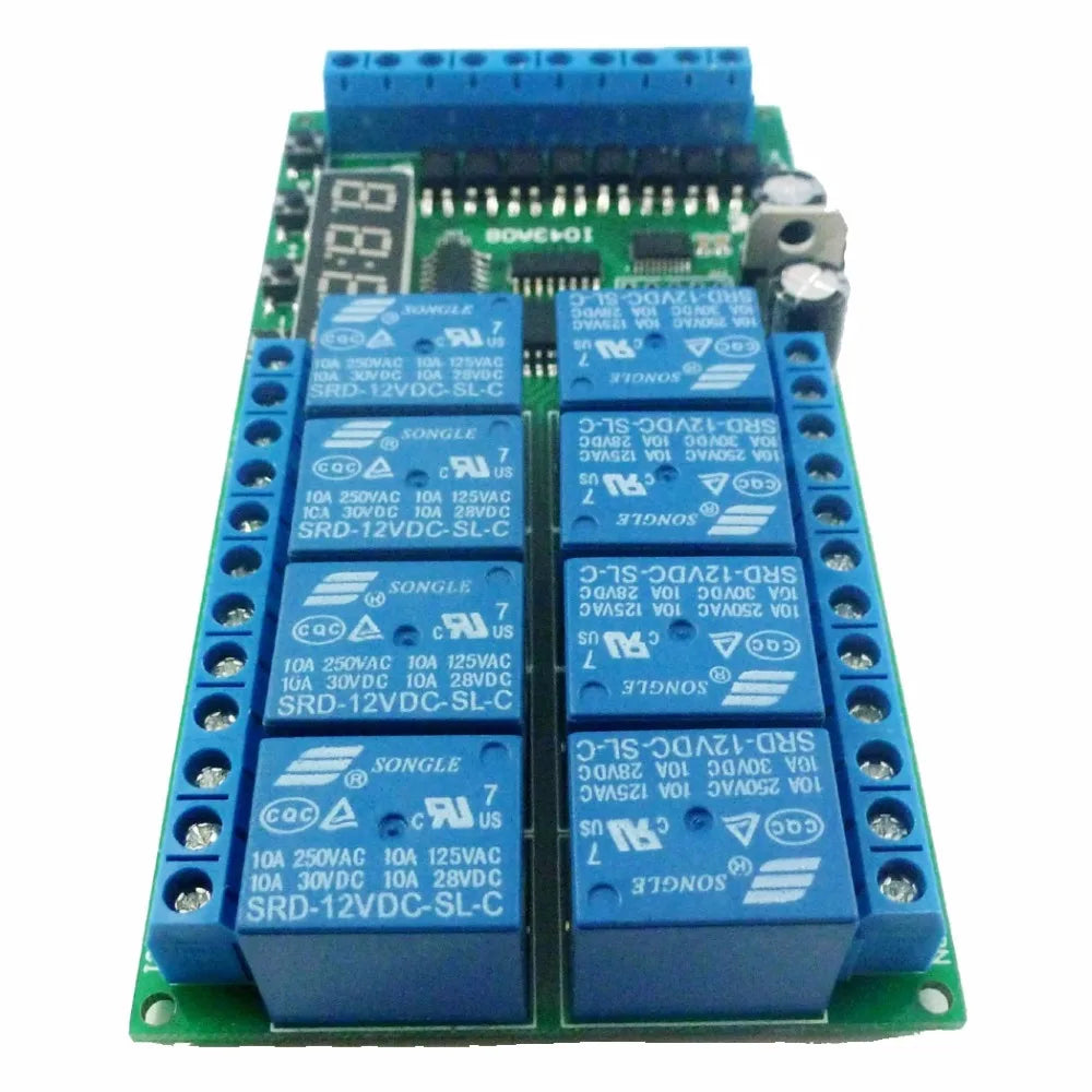 Custom OEM DC 12V 8 Channels Multifunction Timer Delay Relay Board Time Switch Timing Loop Interlock Self-locking Momentary Bistable Manufacturer