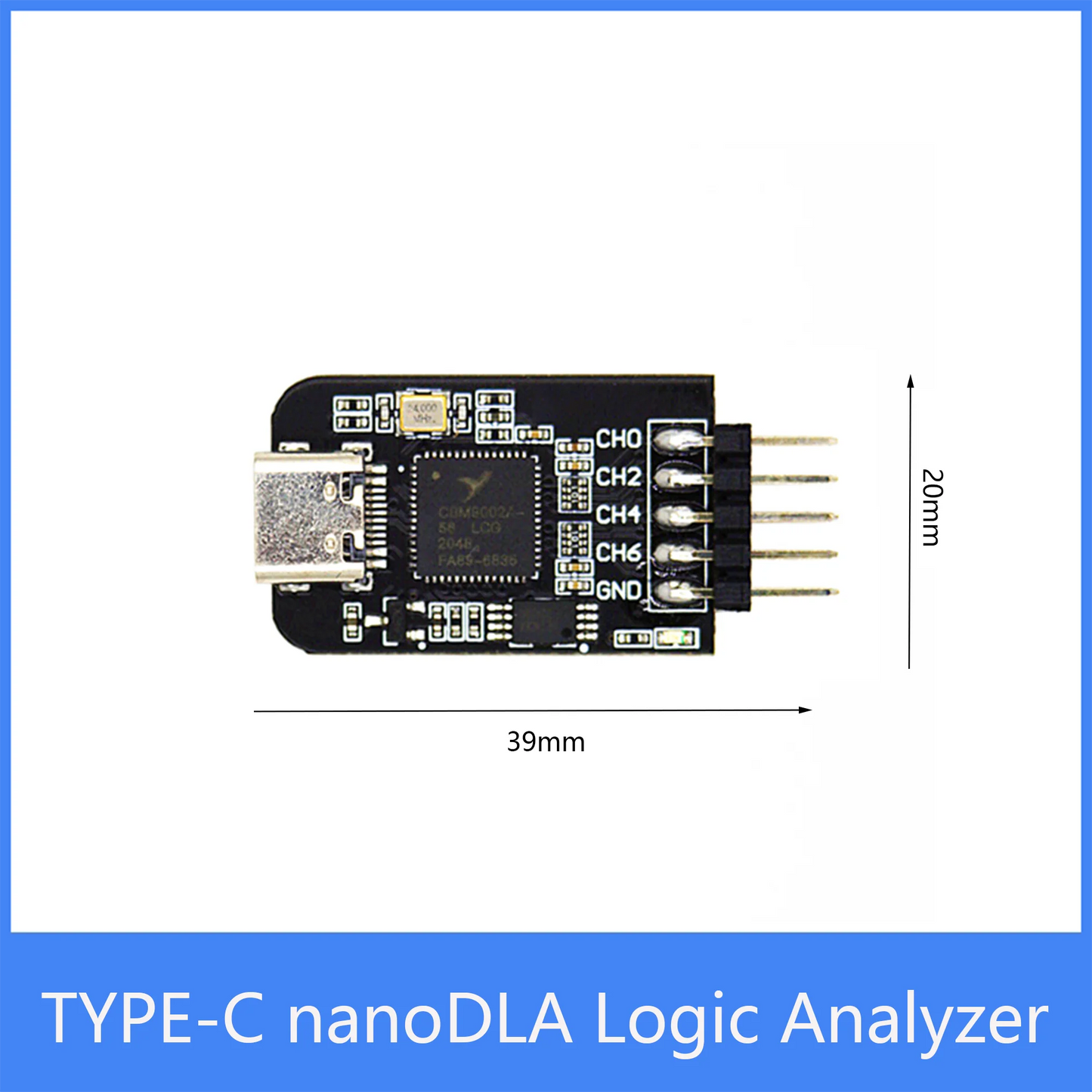 Custom TYPE-C nanoDLA Logic Analyzer ARM FPGA Debugging Tool Protocol Analysis 24MHz SampleRate 8 Channels Open Source Sigrok PulseView Manufacturer