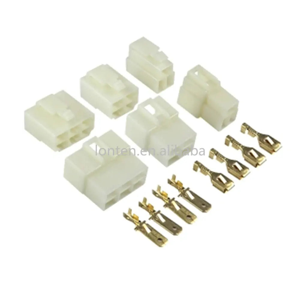 Custom Custom 10 sets 6.3mm connector 1P/2P/3P/4P/6P/9P pin Electrical 6.3 Connector Kits Male Female socket plug for Motorcycle Car Manufacturer