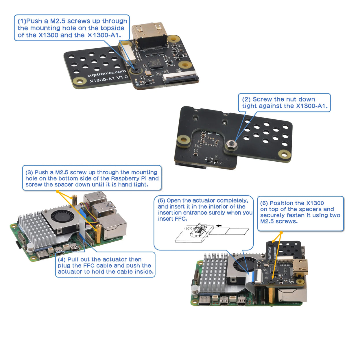 Custom  HD to CSI-2 Module X1300 for Raspberry Pi 5