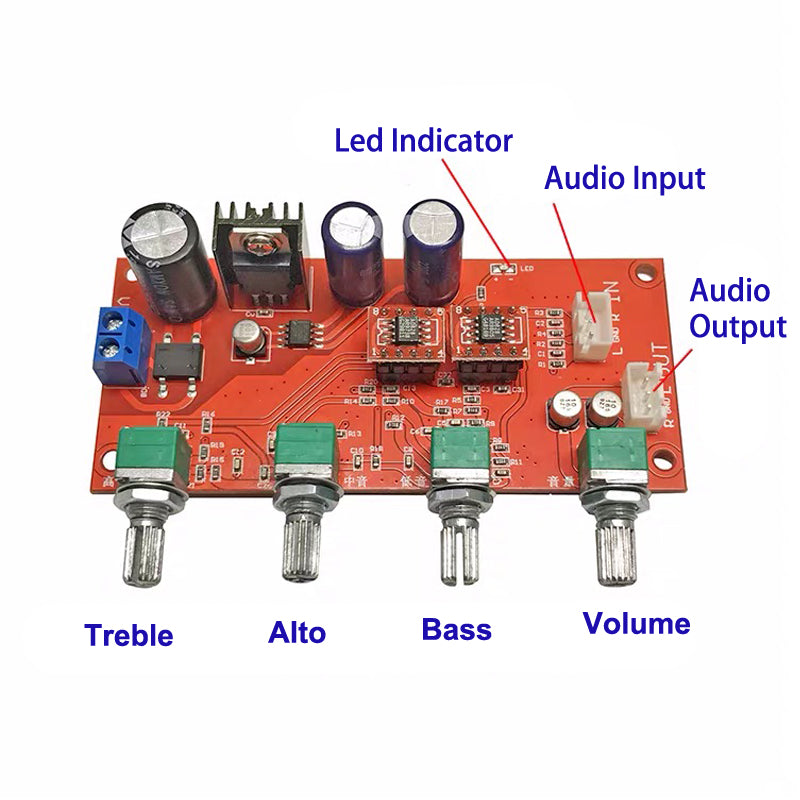 Dual AD828 Preamplifier Board Audio Preamp equalizer Volume Tone Control Hifi Stereo Pre amplifier pcb assembly