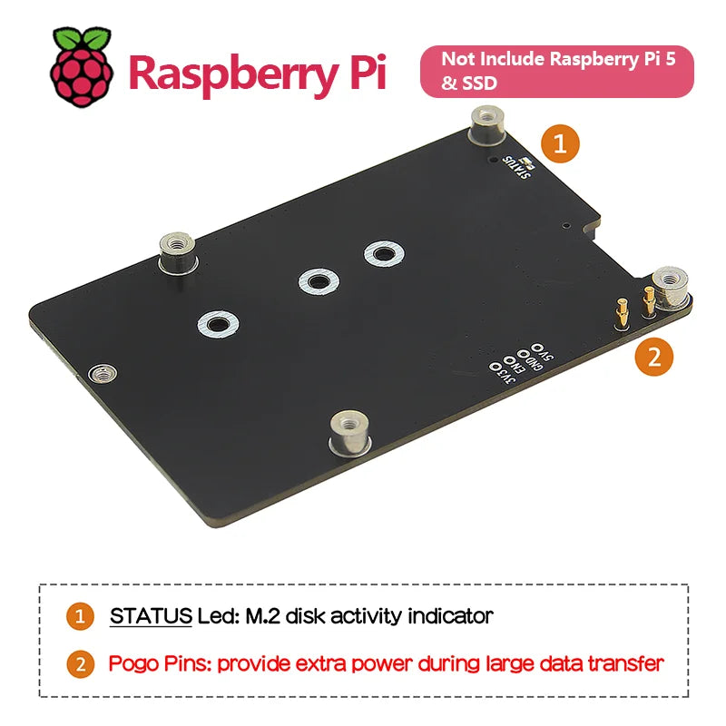 Custom X1002 PCIe to NVMe Board with P580 Metal Case for Raspberry Pi 5 Education and Learning
