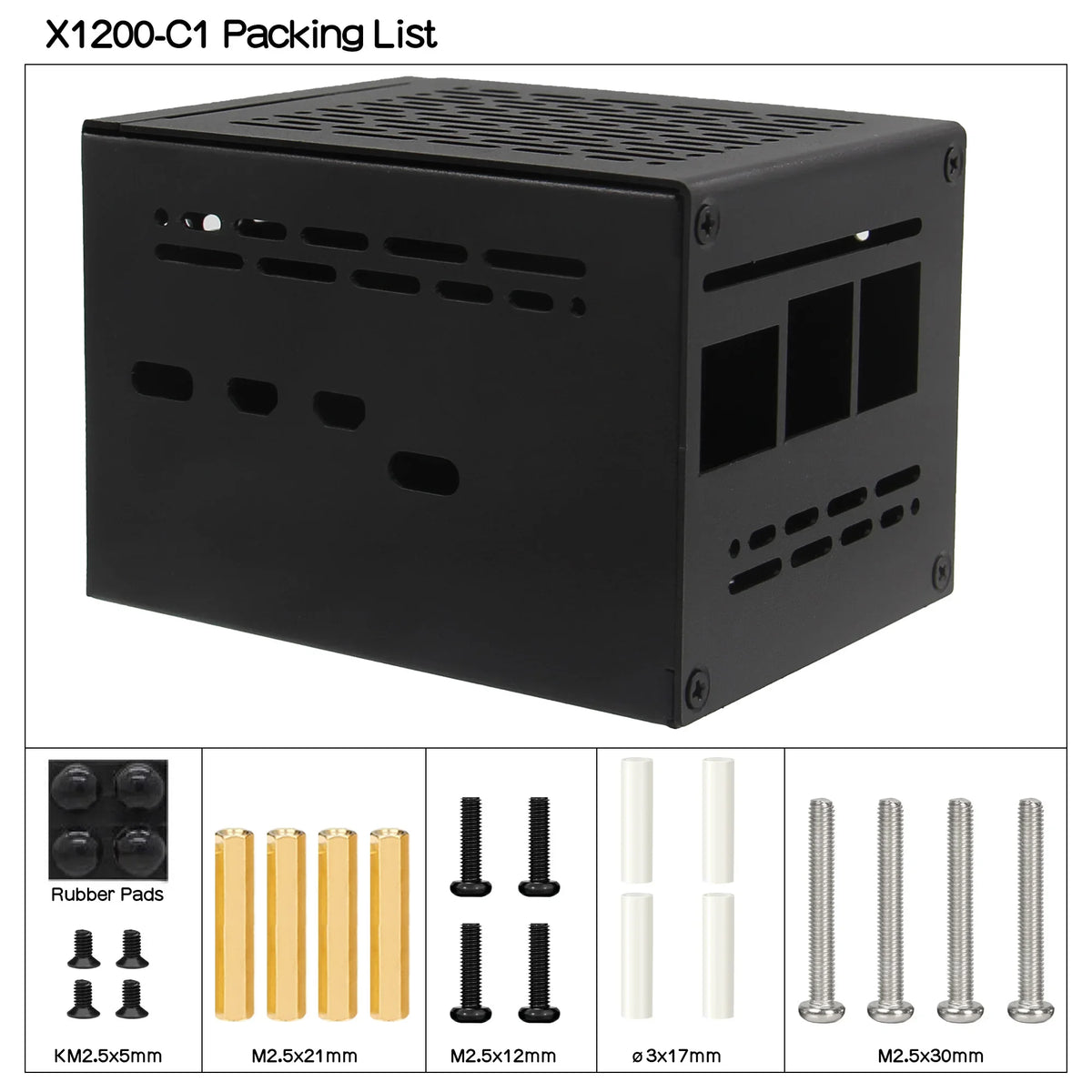 X1200-C1 Metal Case for Raspberry Pi 5 & X1200 UPS Board