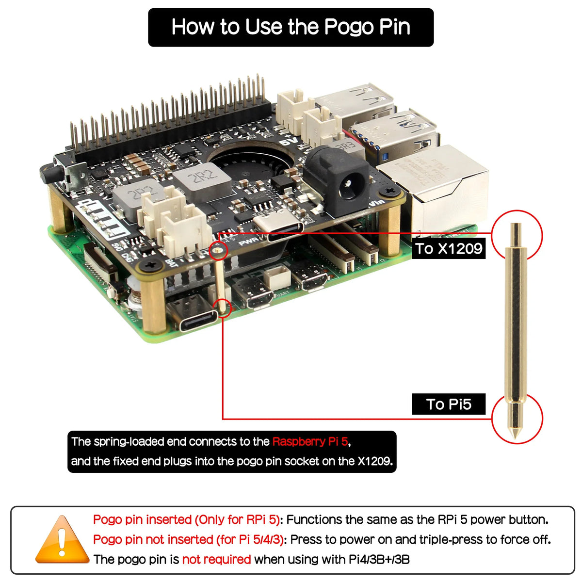 X1209 V1.0 5V UPS Shield & Power Management Board for Raspberry Pi 5 / 4B /3B