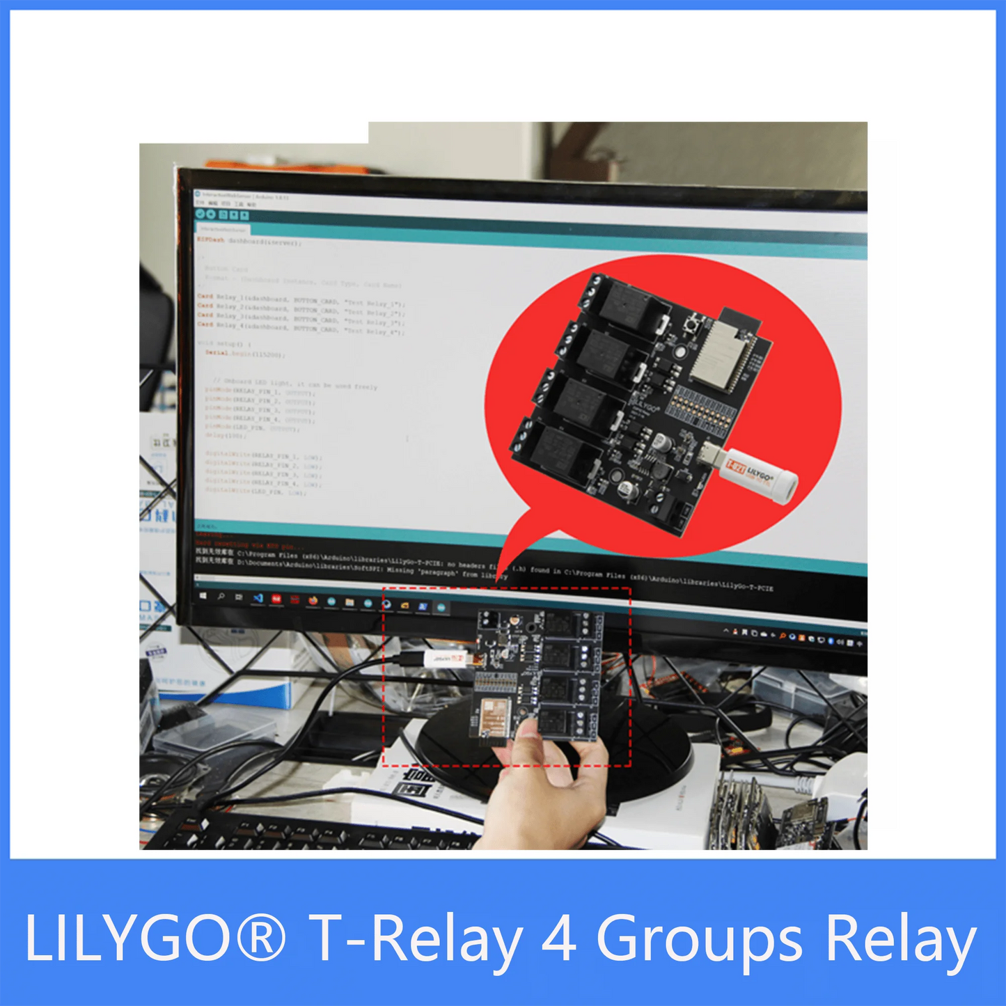 Custom TTGO T-Relay ESP32 Chip DC 5V 4 Groups Relay 4MB Flash IoT Relay support WiFi BT Manufacturer