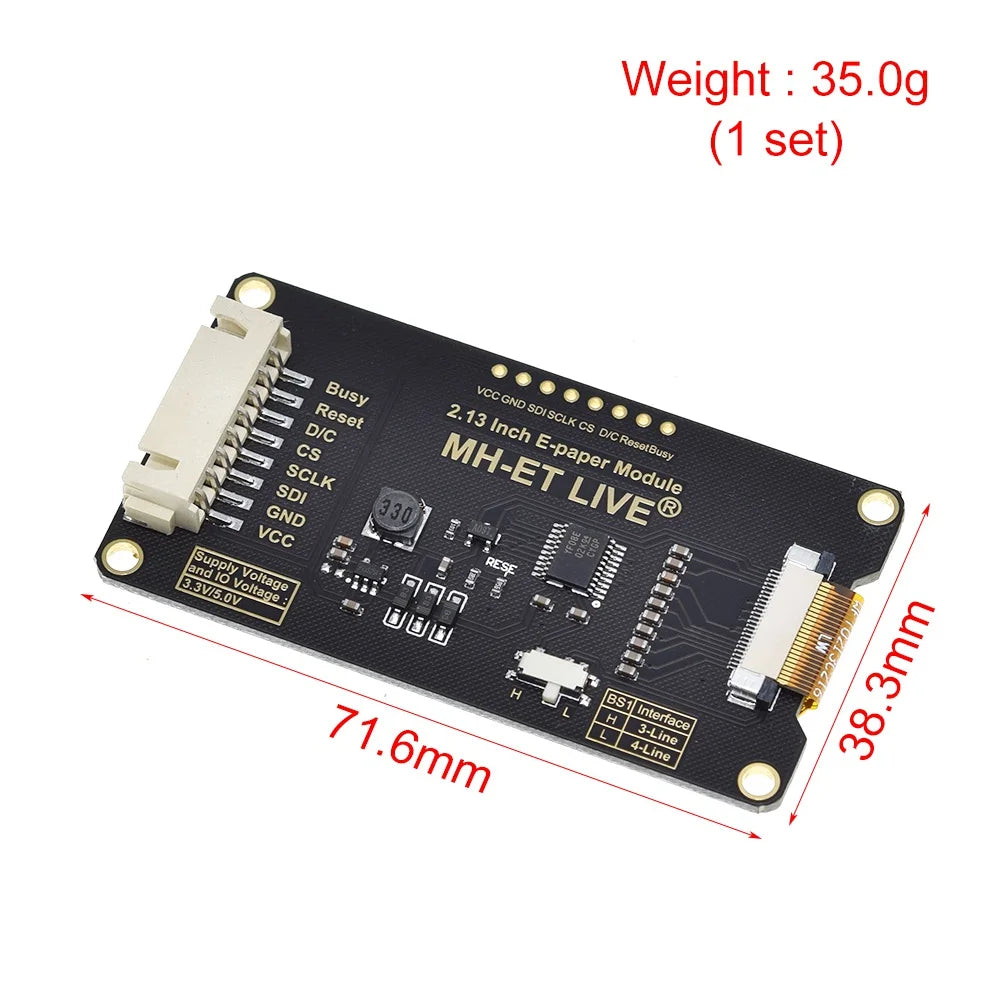 Custom 2.13" 2.13 Inch Epaper Module E-paper E-Ink EInk Display Screen SPI Support For Arduin0 STM32 Raspberry PI ESP32 Manufacturer