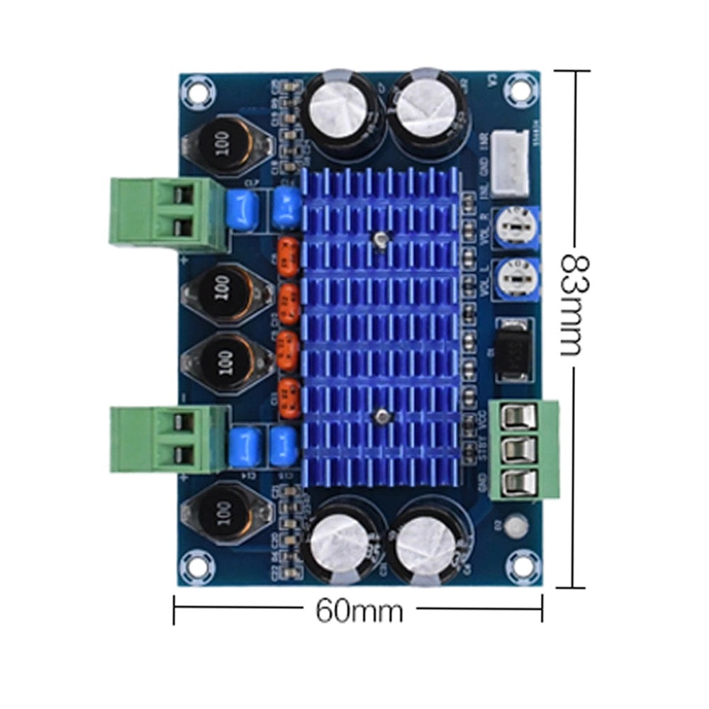 2*120W TPA3116D2 High Power Digital HiFi Power Amplifier Board Chassis Dedicated Plug-in Output 2.0 CH Stereo amp pcb assembly Customize