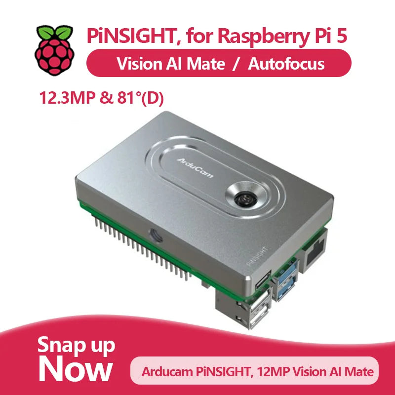PiNSIGHT 12MP USB AutoFocus Vision AI Camera Module for Raspberry Pi 5
