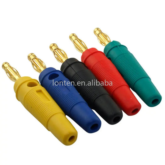 Custom Custom 5pcs 4mm Plugs Gold Plated Musical Speaker Cable Wire Pin Banana Plug Connectors 5 color Manufacturer