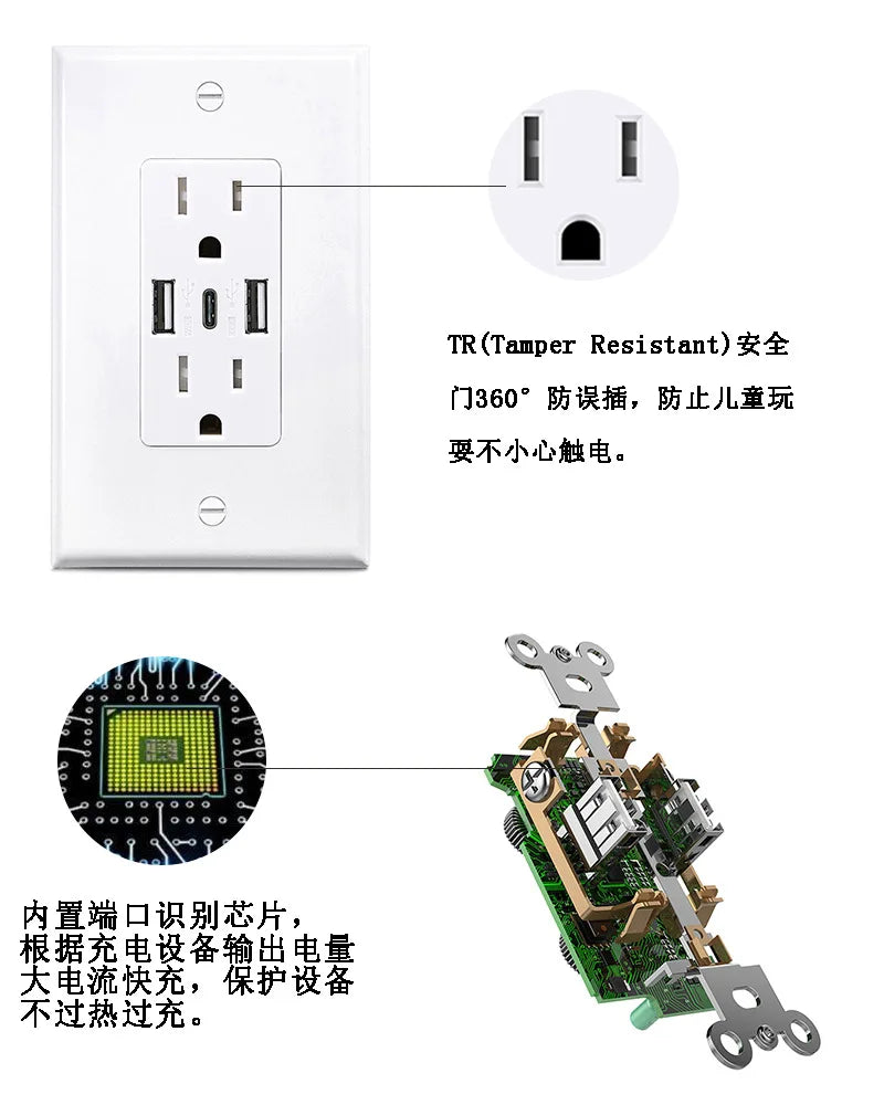 Custom smart home Smart Life 15a Usa Electrical Sockets Usb Smart  wifi smart socket Manufacturer