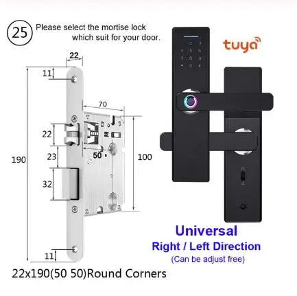 Custom Wifi Electronic Door Smart  Lock With Tuya APP Remotely  Biometric Fingerprint  Smart Card Password tuya smart lock Manufacturer