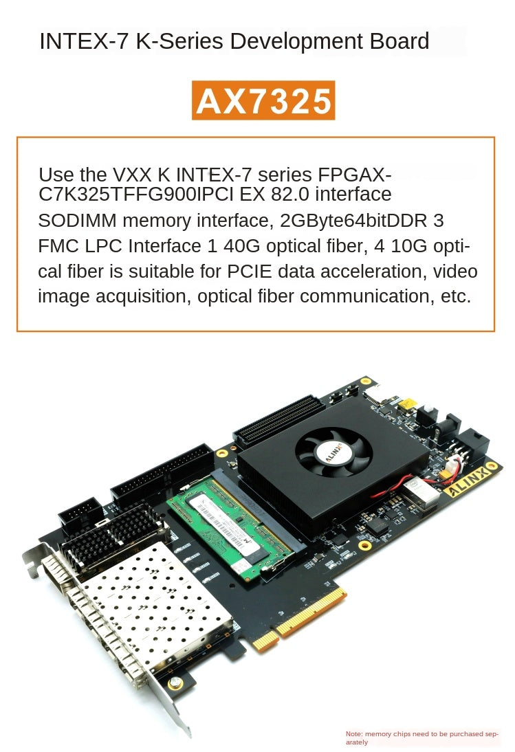 Alinx XILINX FPGA Black Gold Development Board Kintex-7 K7 PCIE accelerator card AX7325 XC7K325T  Custom PCB tdt pcba