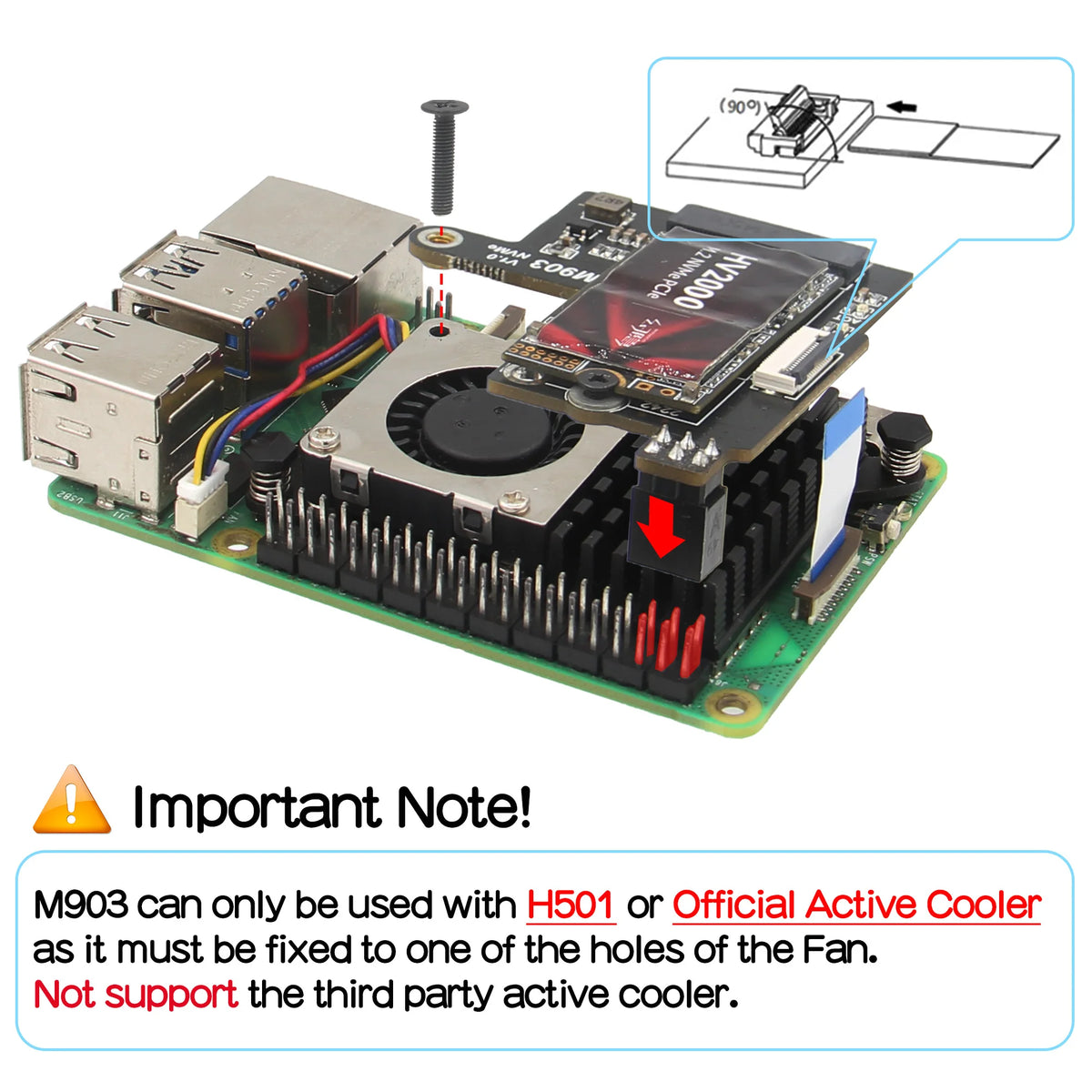 Custom  M903 Pcie M.2 NVMe SSD 2242 Board for Raspberry Pi 5