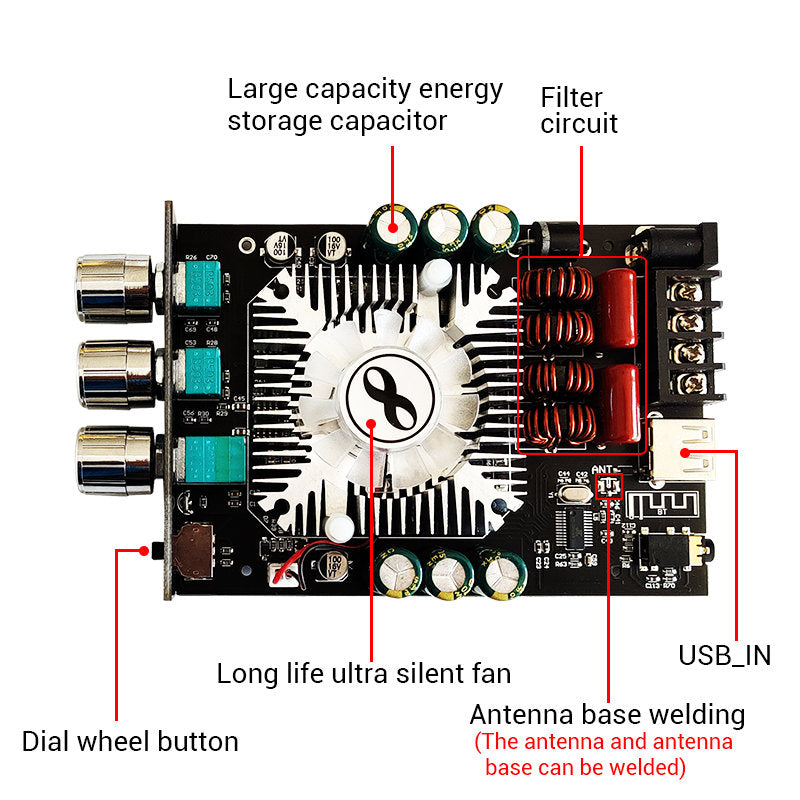 160W + 160W TDA7498E Power Stereo Amplifier Board -Compatible Equalizer Class D Home Theater Subwoofer Audio Amp pcb assembly Custom