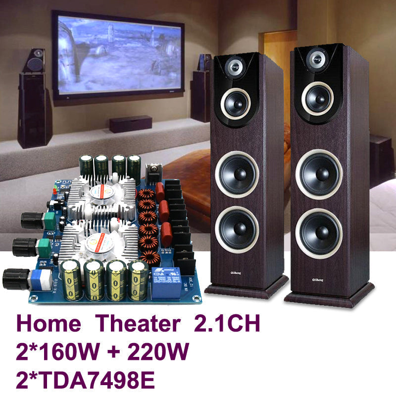 TDA7498E 2*160W+220W  5.0 Power Subwoofer Amplifier Board 2.1 Channel Class D Home Theater audio amplifier Amp pcb assembly customize