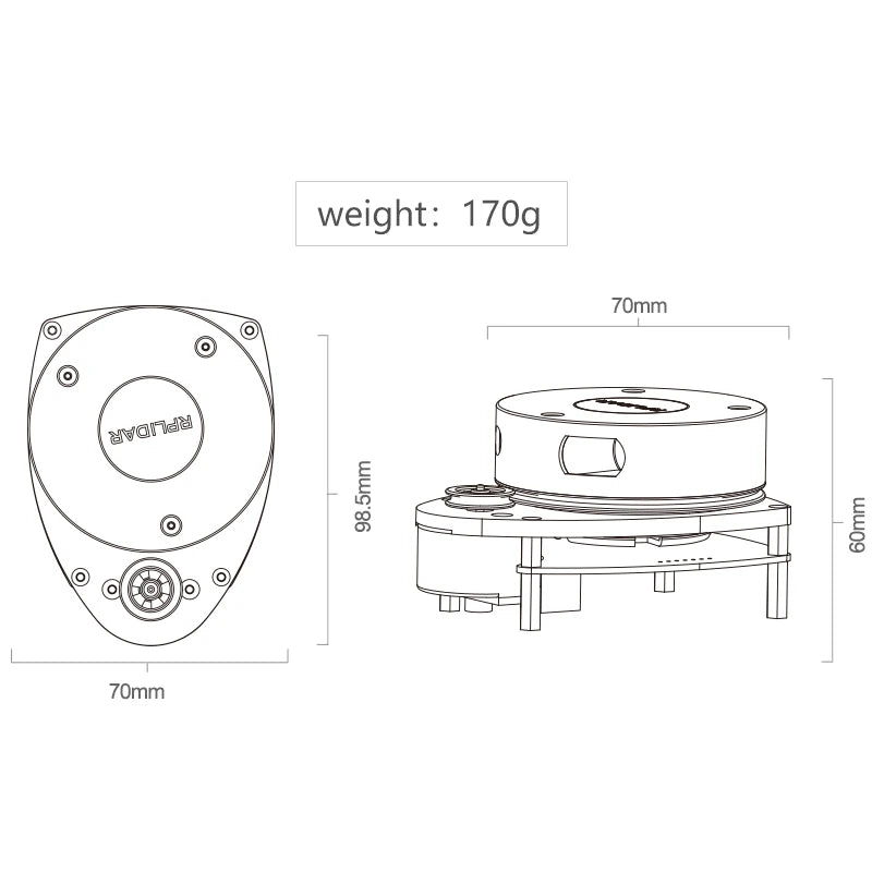 Custom PCBA SLR RPLIDAR A1  A2 ROS car 360 degree 12 meters scanning radius lidar sensor scanner for robot navigates Manufacturer