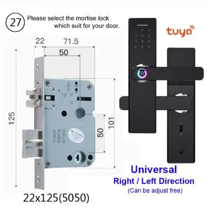 Custom Wifi Electronic Door Smart  Lock With Tuya APP Remotely  Biometric Fingerprint  Smart Card Password tuya smart lock Manufacturer