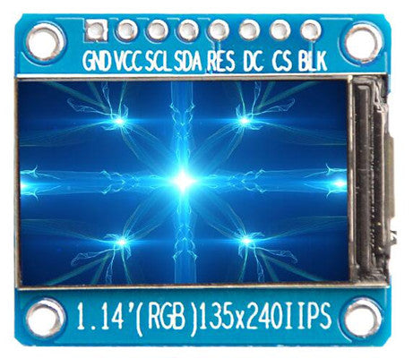 New IPS 1.14 inch 3.3V 8PIN SPI HD Full Color TFT Display Screen ST7789 Drive IC 135*240 Custom