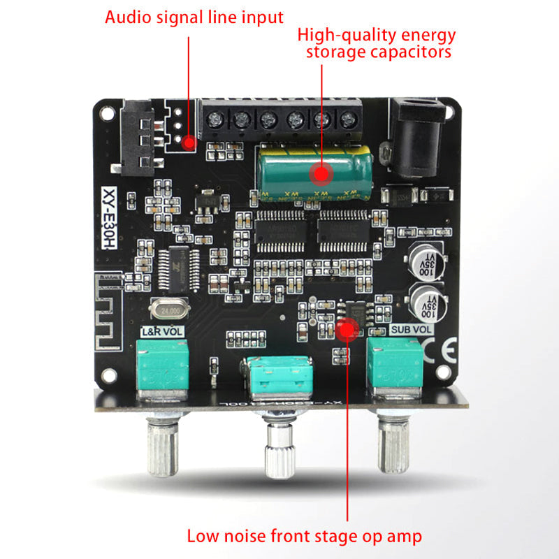 2.1 Channel 2*15W+30W  Power Subwoofer Amplifier Board  HiFi Class D Home Theater Audio Stereo Equalizer AUX Amp