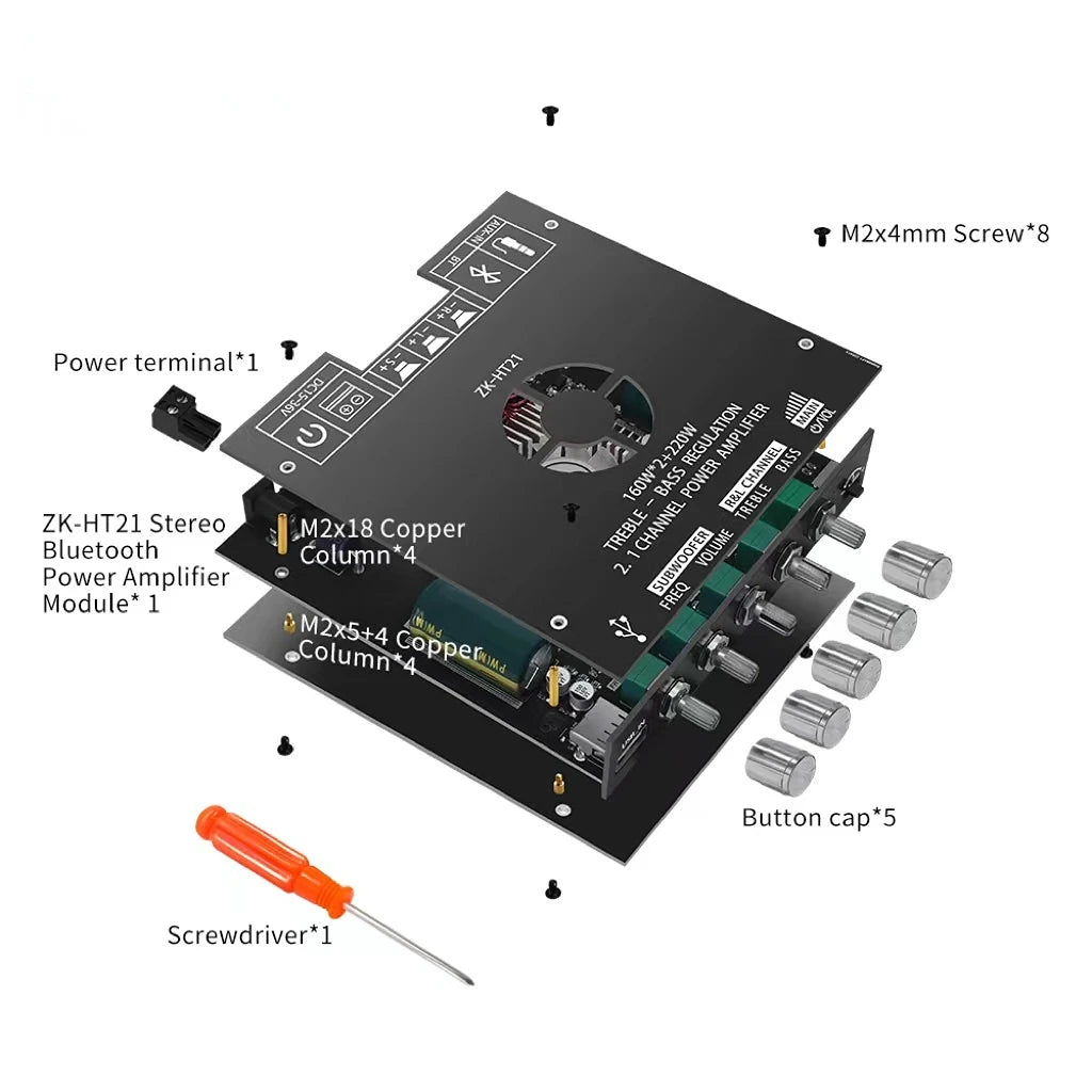 Custom LT-EGOLDEN ZK-HT21 BT digital power amplifier module 2.1 channel TDA7498E, high pitch, low pitch, neutral, no logo Manufacturer