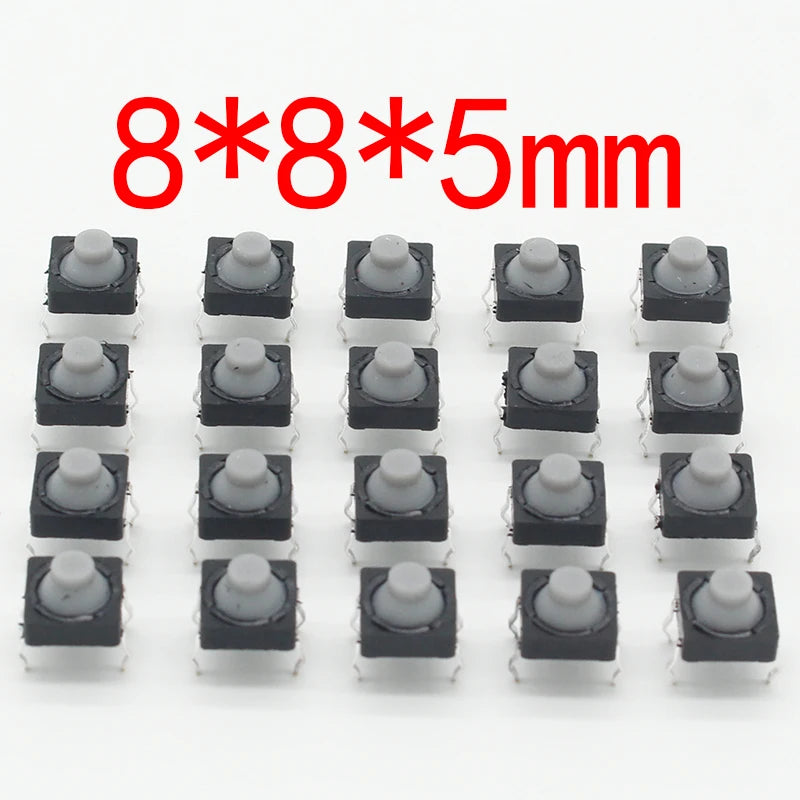 Custom 8x8x5MM 4PIN G77 Conductive Silicone Soundless Tactile Tact Push Button Micro Switch Self-reset Manufacturer
