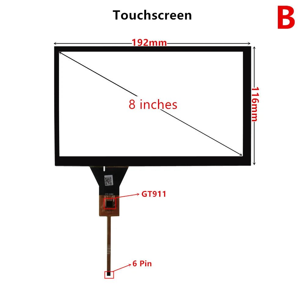 Custom 8 Inch HSD080IFW1 CLAA080NA12CW 73003000742B 40Pin LCD Display Screen Panel Digitizer Touchscreen GT911 For Car Navigation DVD Manufacturer