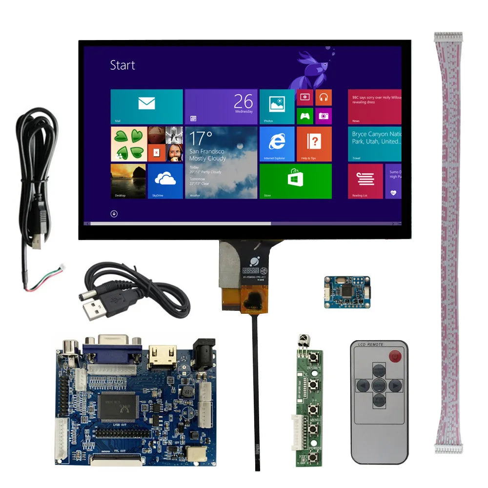 Custom 9 Inch 1024*600 LCD Display Screen Driver Control Board HD-Compatible VGA AV Digitizer Touchscreen For Raspberry Pi PC Monitor Manufacturer