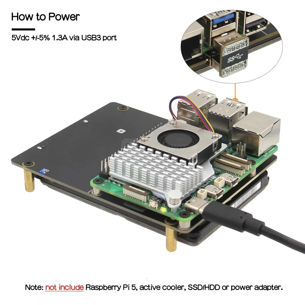 Raspberry Pi 5 X1100 2.5" SATA HDD / SSD Shield Custom  Custom