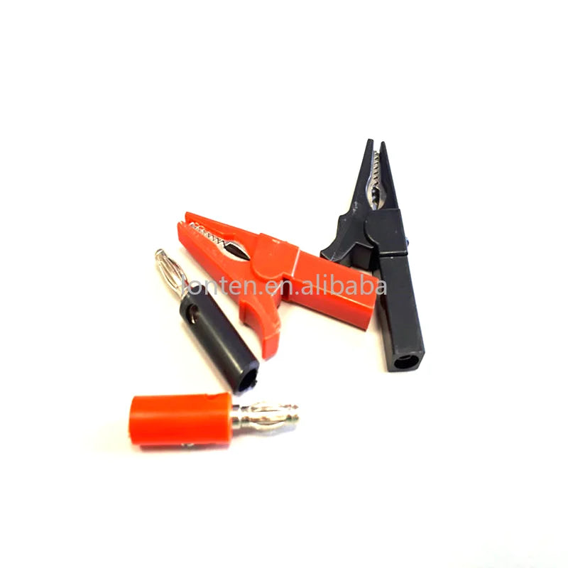 Custom 1 pair 55mm Battery Test Clip HV Alligator Clip + 1 pair 4mm Banana Plug Test cable Probes Insulate Clamp Manufacturer