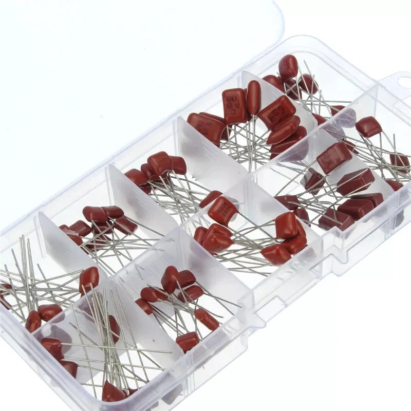 Custom 100 pcs Metallized Polyester Film Capacitors Assortment Kit, 10nF ~ 470nF High precision and stabilityManufacturer