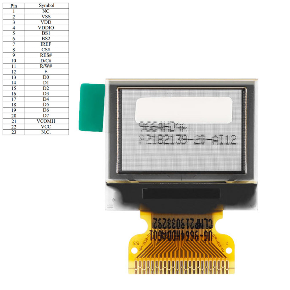 LONTEN 0.95 inch OLED screen 96(RGB)*64 SPI Parallel interface SSD1331 drive 23pin screens Custom