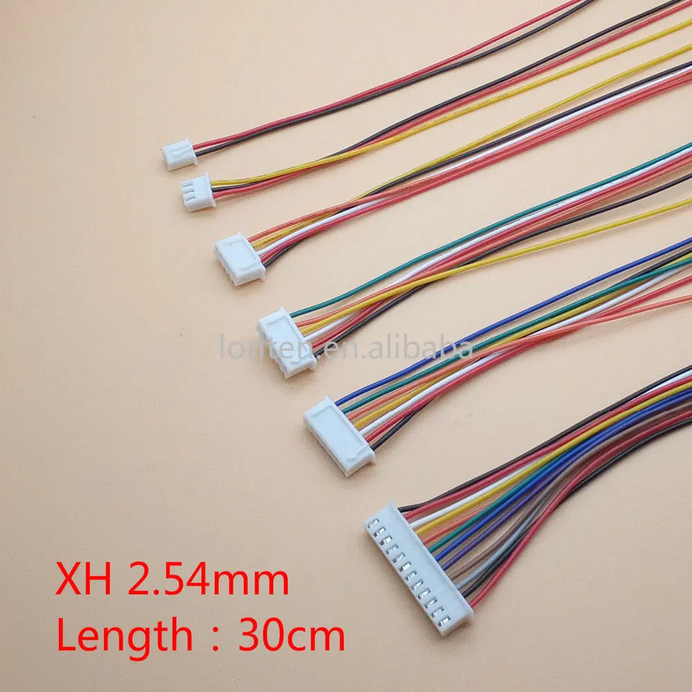 Custom 10pcs/lot JST XH 2.54 2/3/4/5/6/7/8/9/10 Pin Pitch 2.54mm Connector Plug Wire Cable 30cm Length 26AWG Manufacturer