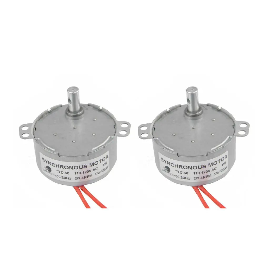 Custom Microwave Fan In AC Motor TYD-50 110V AC 2.4RPM CW/CCW 2PCS Reduction Gear Motor Manufacturer