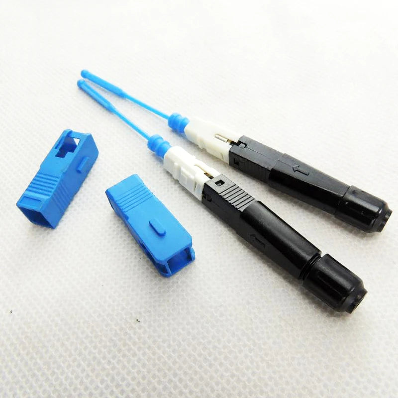 Custom 100PCS SC UPC single-mode FTTH Fiber hot melt quick connection SC FTTH Fiber Optic Fast Connector SC Connector Manufacturer