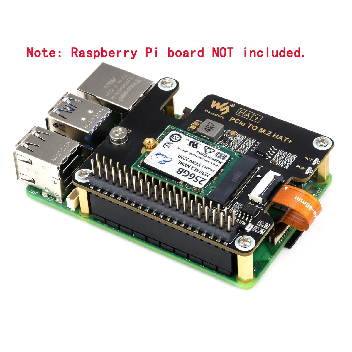 PI5 SSD NVMe HAT Expansion Board for RasPi RPI Raspberry Pi 5 Projects PCIe To M.2 Adapter Shield 1GB 8GB 16GB Accessories