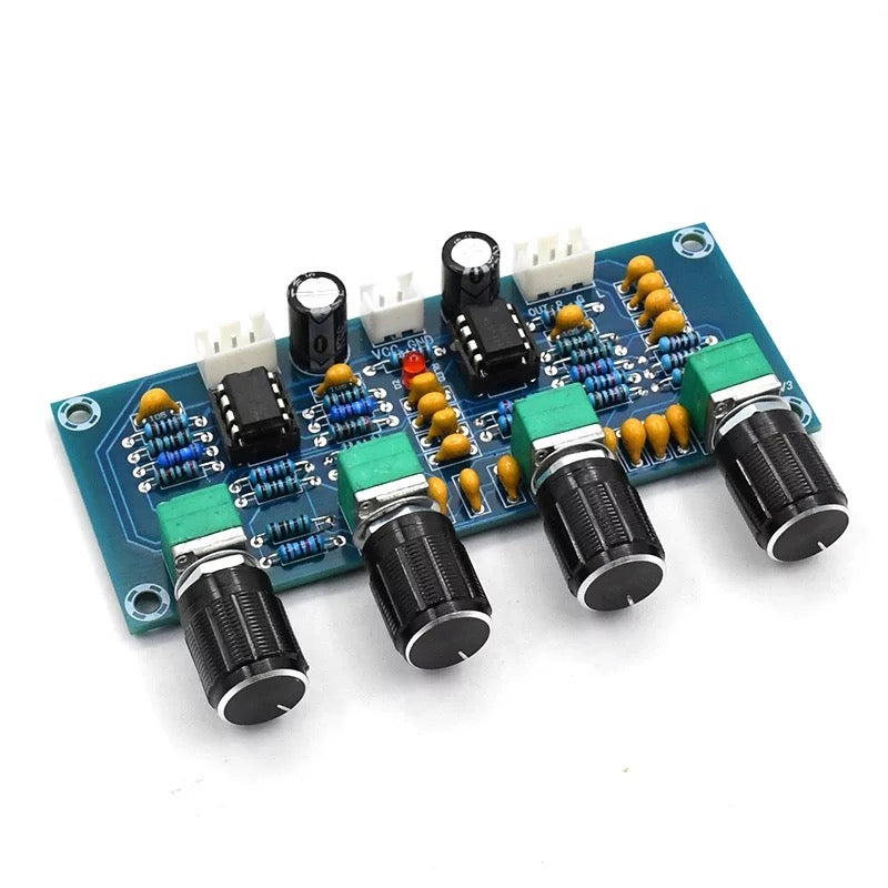 Dual NE5532 tunable preamp board audio treble and bass adjustment equalizer tone control preamp pcb assembly