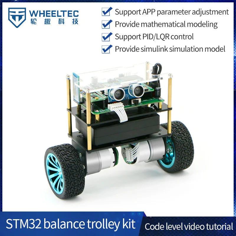 Custom STM32 Two Wheel Balancing Trolley B570 Two Wheel Self Balancing Robot Kit PID Parameter Adjustment LQR LONTEN Manufacturer