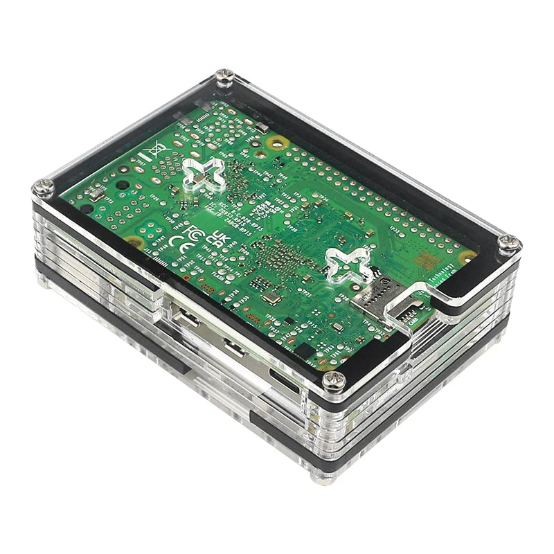 Raspberry Pi 5 Acrylic Case 9 Layer Protection Shell Optional Cooling Fan Active Cooler Aluminum Heatsink for Raspberry Pi 5