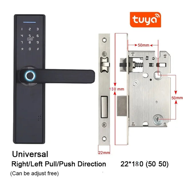 Custom Hot Tuya WIFI Door Lock smart lock Fingerprint Smart door Lock ,Password Keyless Door Lock,APP Remotely Fechadura Digital door l Manufacturer