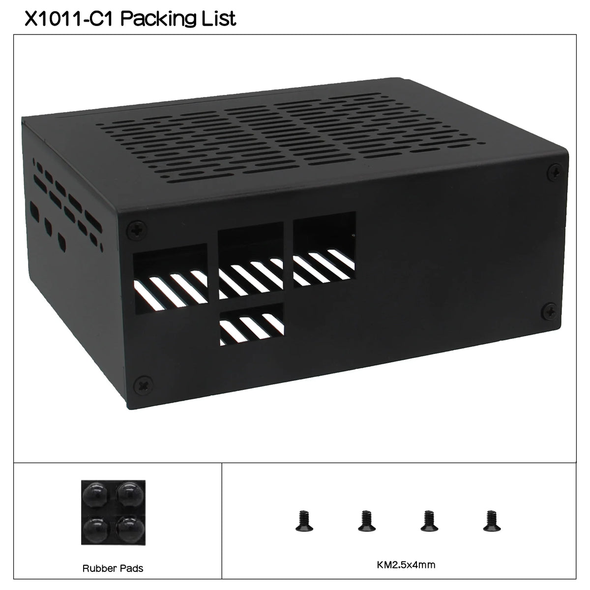 X1100-C1 Metal Case for Raspberry Pi 5 X1100 2.5" SATA SSD Board NOT support X1011 board