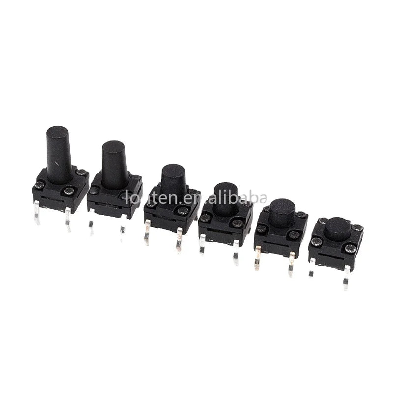 Custom 20pcs Waterproof Tact Switch 6X6 switch 4 Pin 6*6*5MM/6MM/7MM/8MM/9MM/10MM Manufacturer