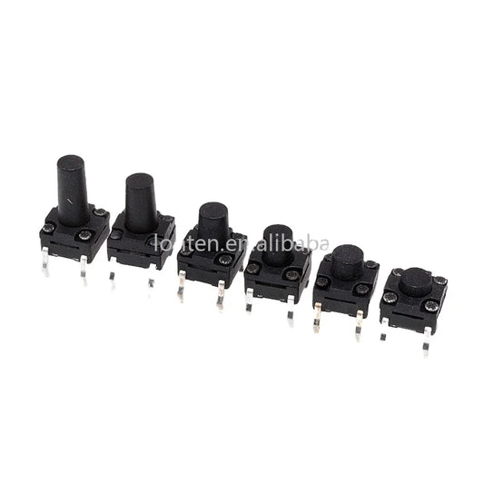 Custom 20pcs Waterproof Tact Switch 6X6 switch 4 Pin 6*6*5MM/6MM/7MM/8MM/9MM/10MM Manufacturer